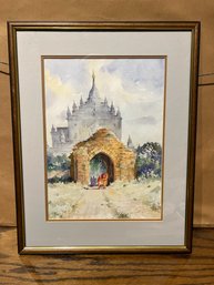 MYOE WIM AUNG LISTED AND NOTED WATERCOLOR PAINTER  ORIGINAL SIGNED AND DATED