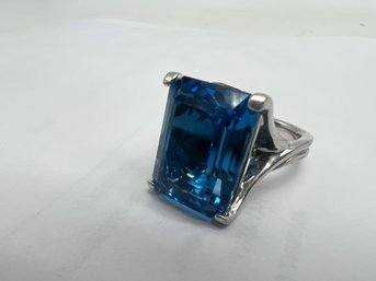 Blue Topaz And Sterling Ring