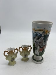 German Beer Stein & 2 Vases