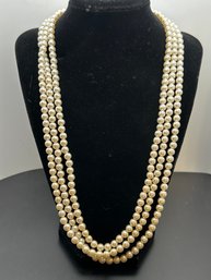 Vintage Multi Strand Faux Pearl Necklace