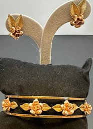 Krementz Vintage Cuff & Earring Set