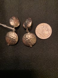 Sterling Hammered Earrings Heavy