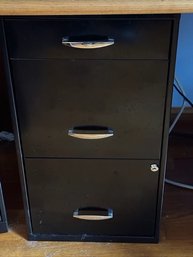 3 Draw Black File Cabinet