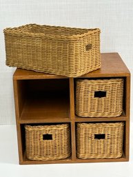 Wood Box With Basket Draws