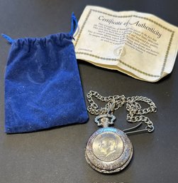 American Historic Society Quartz Pocket Watch