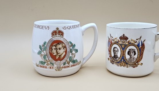 Royal Coronation Mugs. King George The VI And Queen Elizabeth