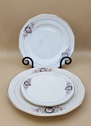 Vintage Replacement Plates Marked Salem S V China- Matches Sugar Bowl & Creamer, Lot # 48