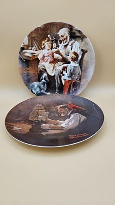Set Of Two Norman Rockwell Collector Plates