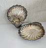 2 Vintage/art Deco Silver Plated Shell Bowls/seafood Server With Candle Holder