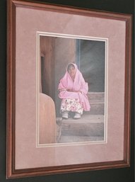 Framed Print Of Native American Woman On Steps