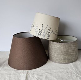 Set Of 3 Earth Tone Fabric Lamp Shades