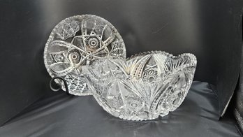 Vintage American Brilliant Cut Crystal Glass Bowls