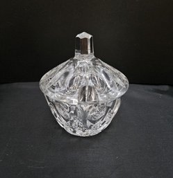 Thumbprint Bottom Vintage Crystal Jam Or Jelly Condiment Jar Without Spoon