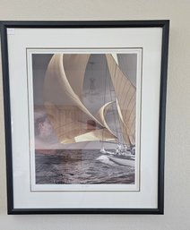 Beautiful Sailing-themed Framed Photograph Showing Sailing Vessel Zio 1939