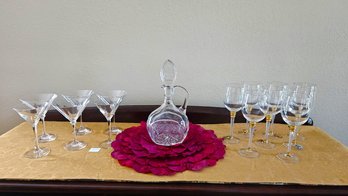 Remarkable Multi-piece Stemware And Decanter Collection