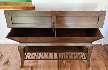 Spectacular Solid Wood Dry Sink With Metal Accents In Showroom Condition.