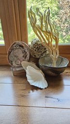 Handmade Signed Ceramic Bowl With A Seashell Collection