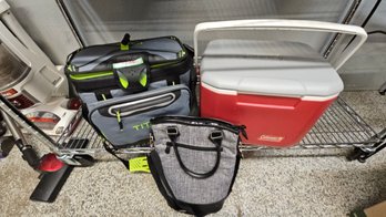 Set Of Two Coolers: Coleman, Titan, And A Cute Wine Tote