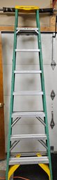 Contractor Quality Werner Fiberglass Ladder With Aluminum Steps.