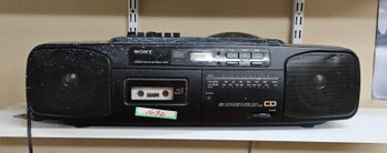 Sony Boom Box With AM / FM, Cassette, And CD Player Out Of Garage