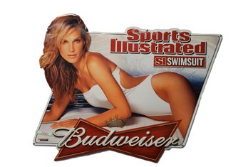 Budweiser Sports Illustrated Swimsuit Model Metal Sign - Perfect For Man Cave!