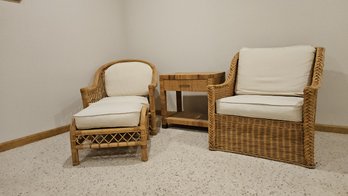 Grouping Of Handcrafted Ratan Furniture By Renowned Furniture Maker Bielecky Brothers In New York