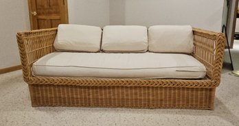 Handcrafted Ratan Sofa By Renowned Furniture Maker Bielecky Brothers In New York