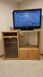 46' Bravia TV By Sony And Oak Entertainment Center