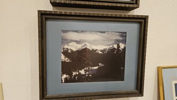 Set Of Two Beautifully Framed And Matted Landscape Photos Depicting Euro Mountain Scenes (french Alps?)