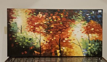 Vibrant Uttermost Tree Textured Print On Canvas 60' X 30'