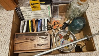 Engineers Collectibles: Engraved Pencil Holder, Collectible Blue Glass Insulator, Compass, And Lots More...