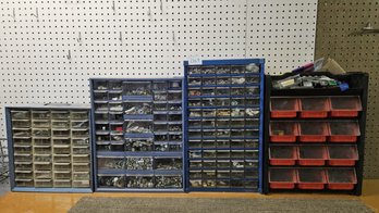 Massive Collection Of Fasteners And Other Hardware Housed In Four Organizers