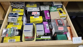 Shop Drawer Containing HUGE Collection Of Fasteners: Nails, Screws, Bolts, Etc.