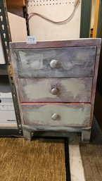 Small 3-drawer Shop Chest With Industrial-looking Whitewash Paint Job -  Very Sturdy. Includes All Contents!