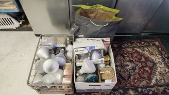 Large Collection Of Lighting Products: Indoor / Outdoor Floodlights And Other Household Light Bulbs