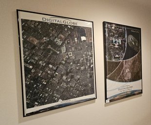 Framed Prints: Satellite Imagery From Digital Globe: Denver CO & Multi-image Print Of Mt Rushmore, Washington