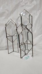 Set Of Three Beautiful Prism Glass Candle Holders Of Various Heights - Perfect For The Holidays!