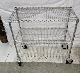 Rolling Metal Shelf Cart With Locking Wheels - Very Sturdy!