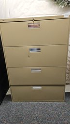 4-Drawer Lateral Filing Cabinet By Hon With Keys - Also Includes Some Office Supplies