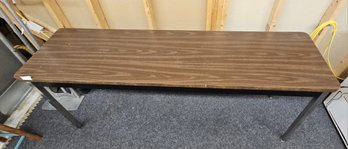 Large Office Work Desk With Metal Legs / Surface With Plastic Veneer Wood Top - Very Sturdy!