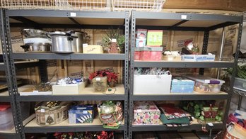 Set Of Two Identical Industrial Garage Shelves- Contents NOT Included