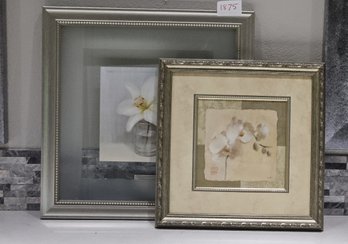 Two Nicely Framed Floral Prints From Bed Bath And Beyond.