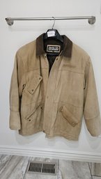 Nice Mens Suede Coat With Bud Light Logo Stitched On Breast