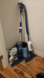 Closet Full Of Cleaning Supplies, 3 Bona Sweepers / Moppers With Pads And Cleaning Solution