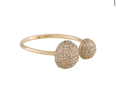 14K SOLID GOLD OPEN DIAMOND CIRCLE RING