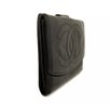 CHANEL AUTHENTICATED  BLACK LEATHER CC LOGO EMBOSSED WALLET