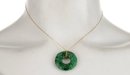 RARE 18K SOLID YELLOW GOLD JADE NECKLACE ADJUSTABLE