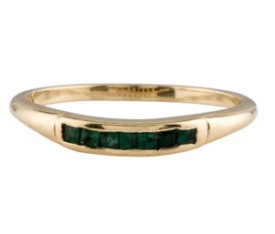 BEAUTIFUL 14K GOLD EMERALD BAND