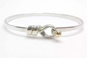 TIFFANY AND CO. 18K GOLD/STERLING SILVER HOOK BANGLE
