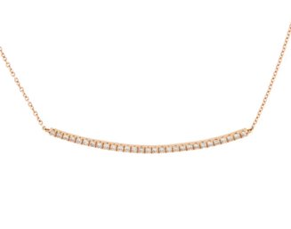 BEAUTIFUL 14K DIAMOND BAR NECKLACE